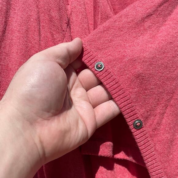 EILEEN FISHER Women’s Rose Pink Waterfall Button Up Cardigan large - Picture 2 of 4